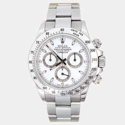 Pre Owned Rolex Cosmograph Daytona 116520 Automatic White Stainless Steel Men's Wristwatch 40 mm