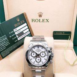 Pre Owned Rolex Cosmograph Daytona 116520 Automatic White Stainless Steel Men's Wristwatch 40 mm