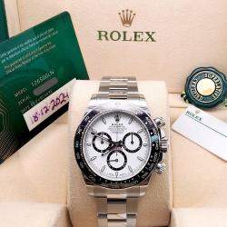 Pre Owned Rolex Cosmograph Daytona 126500LN Automatic White Panda Stainless Steel Men's Wristwatch 40 mm