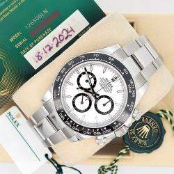 Pre Owned Rolex Cosmograph Daytona 126500LN Automatic White Panda Stainless Steel Men's Wristwatch 40 mm