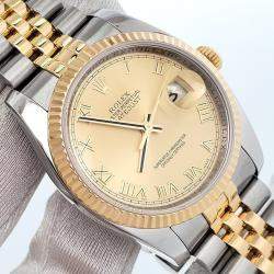 Pre Owned Rolex Datejust 116233 Automatic Champagne 18K Yellow Gold Stainless Steel Men's Wristwatch 36 mm