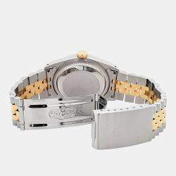 Pre Owned Rolex Datejust 16233 Automatic Champagne Diamond 18K Yellow Gold Stainless Steel Men's Wristwatch 36 mm