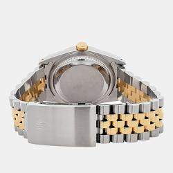 Pre Owned Rolex Datejust 16233 Automatic Champagne Diamond 18K Yellow Gold Stainless Steel Men's Wristwatch 36 mm