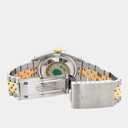 Pre Owned Rolex Datejust 16233 Automatic Champagne 18K Yellow Gold Stainless Steel Men's Wristwatch 36 mm