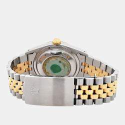Pre Owned Rolex Datejust 16233 Automatic Champagne 18K Yellow Gold Stainless Steel Men's Wristwatch 36 mm
