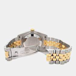 Pre Owned Rolex Datejust 116233 Automatic Champagne Diamond 18K Yellow Gold Stainless Steel Men's Wristwatch 36 mm