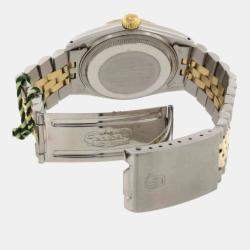 Pre Owned Rolex Datejust 16013 Automatic Champagne Diamond 18K Yellow Gold Stainless Steel Men's Wristwatch 36 mm