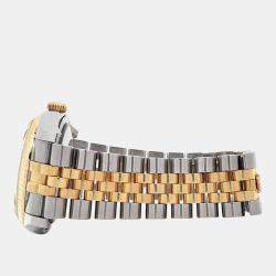 Pre Owned Rolex Datejust 116233 Automatic Silver Diamond 18k Yellow Gold Stainless Steel Men's Wristwatch 36 mm