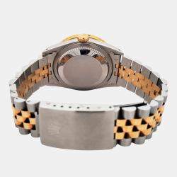 Pre Owned Rolex Datejust 16263 Automatic Cream Roman 18k Yellow Gold Stainless Steel Men's Wristwatch 36 mm