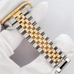 Pre Owned Rolex Datejust 16263 Automatic Cream Roman 18k Yellow Gold Stainless Steel Men's Wristwatch 36 mm