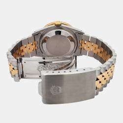Pre Owned Rolex Datejust 16263 Automatic Champagne 18k Yellow Gold Stainless Steel Men's Wristwatch 36 mm