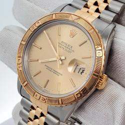 Pre Owned Rolex Datejust 16263 Automatic Champagne 18k Yellow Gold Stainless Steel Men's Wristwatch 36 mm