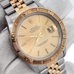 Pre Owned Rolex Datejust 16263 Automatic Champagne 18k Yellow Gold Stainless Steel Men's Wristwatch 36 mm