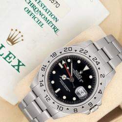 Pre Owned Rolex Explorer II 16570 Automatic Black Stainless Steel Men's Wristwatch 40 mm