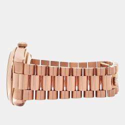 Pre Owned Rolex Day-Date President 118205 Automatic Chocolate 18k Rose Gold Men's Wristwatch 36 mm