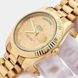 Pre Owned Rolex Day-Date President II 218238 Automatic Champagne 18k Yellow Gold Men's Wristwatch 41 mm