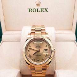 Pre Owned Rolex Day-Date President II 218238 Automatic Champagne 18k Yellow Gold Men's Wristwatch 41 mm