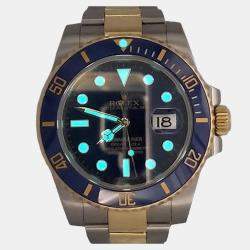 Pre Owned Rolex Submariner 116613LB Automatic Blue 18k Yellow Gold Stainless Steel Men's Wristwatch 40 mm