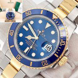 Pre Owned Rolex Submariner 116613LB Automatic Blue 18k Yellow Gold Stainless Steel Men's Wristwatch 40 mm