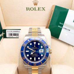 Pre Owned Rolex Submariner 116613LB Automatic Blue 18k Yellow Gold Stainless Steel Men's Wristwatch 40 mm