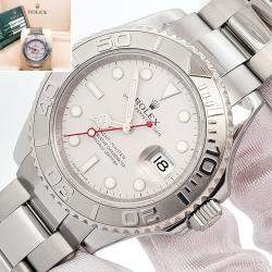 Pre Owned Rolex Yacht-Master 16622 Automatic Platinum Stainless Steel Men's Wristwatch 40 mm