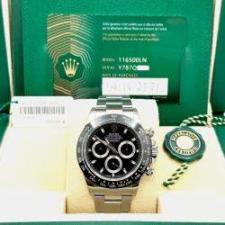 Pre Owned Rolex Cosmograph Daytona 116500LN Automatic Black Dial Stainless Steel Men's Wristwatch 40mm