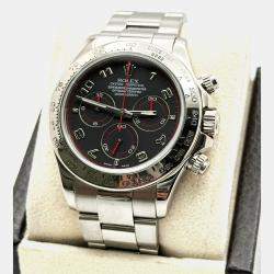 Pre Owned Rolex Cosmograph Daytona 116509 Automatic Black Dial 18K White Gold Men's Wristwatch 40mm