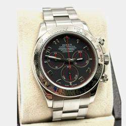 Pre Owned Rolex Cosmograph Daytona 116509 Automatic Black Dial 18K White Gold Men's Wristwatch 40mm