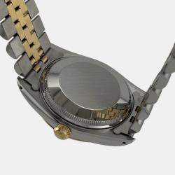 Pre Owned Rolex Oyster Perpetual Date 15053 Automatic Champagne Dial 18k Yellow Gold Stainless Steel Men's Wristwatch 34mm