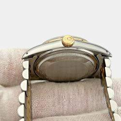 Pre Owned Rolex Datejust 16013 Automatic Champagne Tapestry Dial Stainless Steel 18k Yellow Gold Men's Wristwatch 36mm