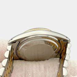 Pre Owned Rolex Datejust 16013 Automatic Champagne Tapestry Dial Stainless Steel 18k Yellow Gold Men's Wristwatch 36mm