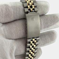 Pre Owned Rolex Datejust 1601 Automatic Champagne Dial 14k Yellow Gold Stainless Steel Men's Wristwatch 36mm