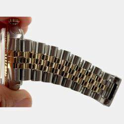 Pre Owned Rolex Datejust 16013 Automatic Silver Dial 14k  Yellow Gold Stainless Steel Men's Wristwatch 36 mm