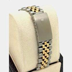 Pre Owned Rolex Datejust 16013 Automatic Champagne Dial 18k Yellow Gold Stainless Steel Men's Wristwatch 36mm