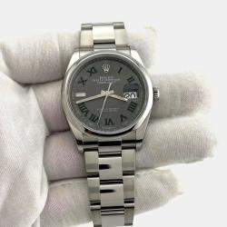 Pre Owned Rolex Datejust 126200 Automatic Slate Grey Dial Stainless Steel Men's Wristwatch 36mm