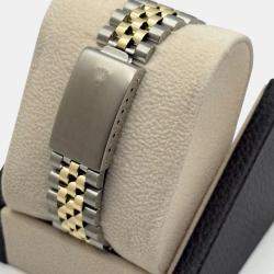Pre Owned Rolex Datejust  Automatic 16013 Silver Dial 14k Yellow Gold Stainless Steel Men's Wristwatch 36mm