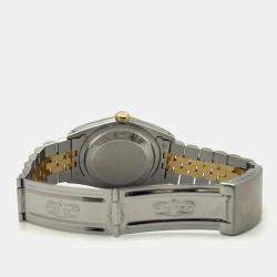 Pre Owned Rolex Datejust 16233 Automatic Champagne Diamond Dial 18K Yellow Gold Stainless Steel Men's Wristwatch 36mm