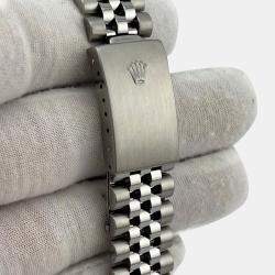 Pre Owned Rolex Datejust 16234 Automatic Tropical Diamond Dial 18k White Gold Stainless Steel Men's Wristwatch 36mm