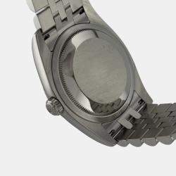 Pre Owned Rolex Datejust 116234 Automatic Black Diamond Dial 18k White Gold Stainless Steel Men's Wristwatch 36mm