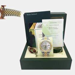 Pre Owned Rolex Datejust 116233 Automatic Mother of Pearl Diamond Dial Stainless Steel 18K Yellow Gold Men's Wristwatch 36mm