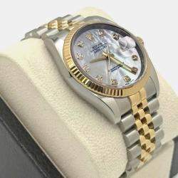 Pre Owned Rolex Datejust 116233 Automatic Mother of Pearl Diamond Dial Stainless Steel 18K Yellow Gold Men's Wristwatch 36mm