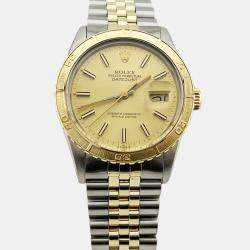 Pre Owned Rolex Datejust Turn-O-Graph 16253 Automatic 14K Yellow Gold Stainless Steel Men's Wristwatch 36mm