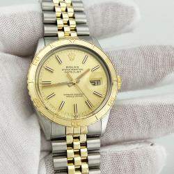 Pre Owned Rolex Datejust Turn-O-Graph 16253 Automatic 14K Yellow Gold Stainless Steel Men's Wristwatch 36mm