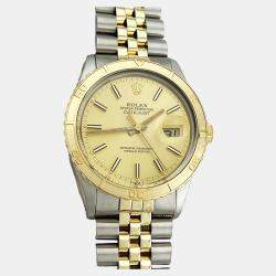 Pre Owned Rolex Datejust Turn-O-Graph 16253 Automatic 14K Yellow Gold Stainless Steel Men's Wristwatch 36mm