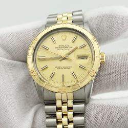 Pre Owned Rolex Datejust Turn-O-Graph 16253 Automatic 14K Yellow Gold Stainless Steel Men's Wristwatch 36mm