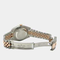 Pre Owned Rolex Datejust 126331 Automatic Slate Wimbledon Dial Stainless Steel 18k Rose Gold Men's Wristwatch 41 mm