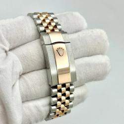 Pre Owned Rolex Datejust 126331 Automatic Slate Wimbledon Dial Stainless Steel 18k Rose Gold Men's Wristwatch 41 mm
