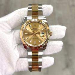 Pre Owned Rolex Datejust 41 126333 Automatic Champagne Dial 18K Yellow Gold Stainless Steel Men's Wristwatch 41 mm