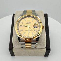 Pre Owned Rolex Datejust 41 126333 Automatic Champagne Dial 18K Yellow Gold Stainless Steel Men's Wristwatch 41 mm
