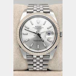 Pre Owned Rolex Datejust 41 126334 Automatic Silver Dial Stainless Steel 18K White Gold Men's Wristwatch 41 mm